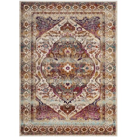 Safavieh Baldwin Power Loomed Rectangle Area Rug Ivory & Fuchsia - 6 ft.-7 in. x 9 ft.-2 in. BDN189A-6